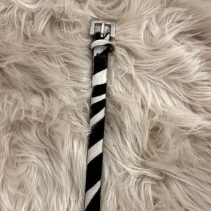 Club Monaco authentic zebra fur belt